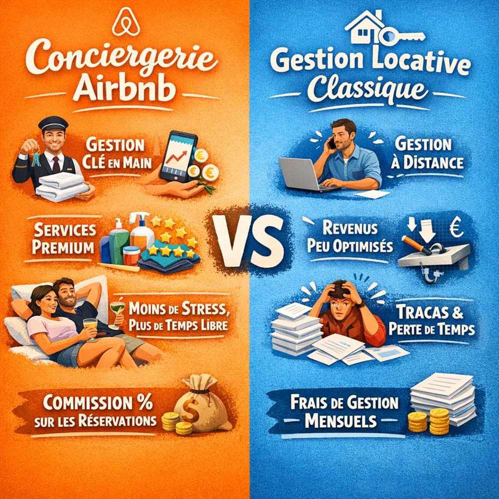 Conciergerie Airbnb vs gestion locative classique : que choisir pour son bien ?
