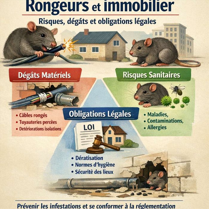 Rongeurs et immobilier : risques, dégâts et obligations légales