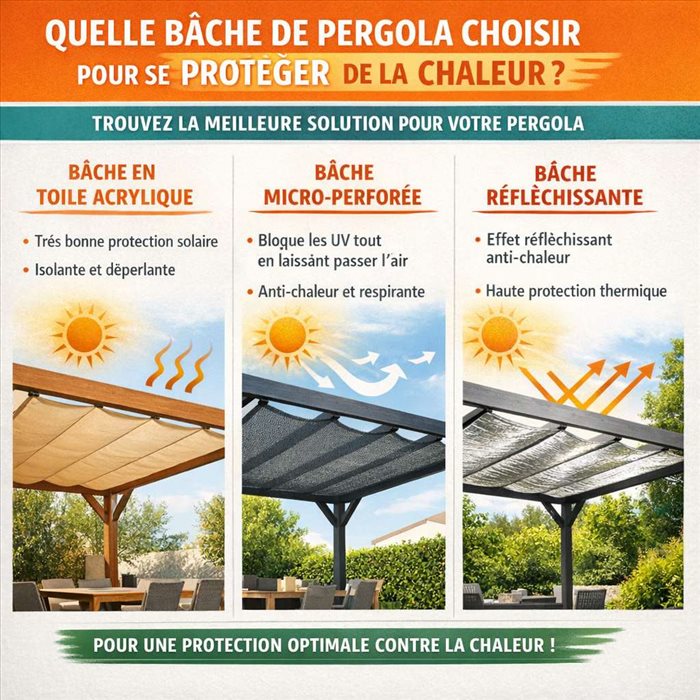 Quelle bâche de pergola choisir pour se protéger de la chaleur ?