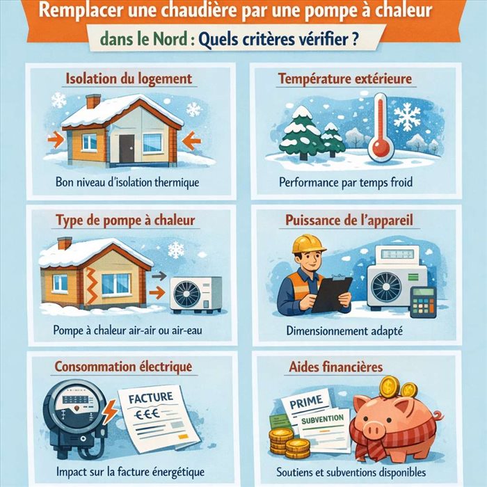 Chaudière ou pompe à chaleur dans le Nord : que vérifier ?