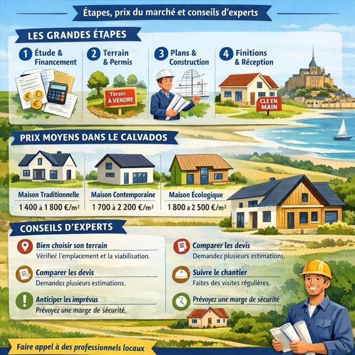 Réussir son projet de construction dans le Calvados : étapes, prix du marché et conseils d'experts