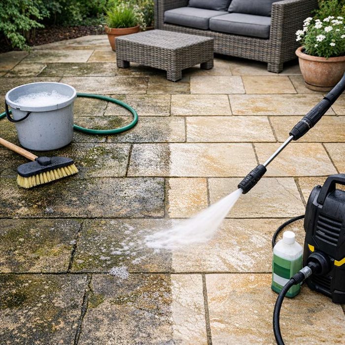 Nettoyer une terrasse en pierre : la méthode efficace