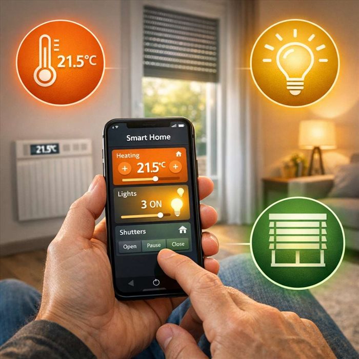 Domotique : piloter chauffage, volets et éclairage depuis son smartphone